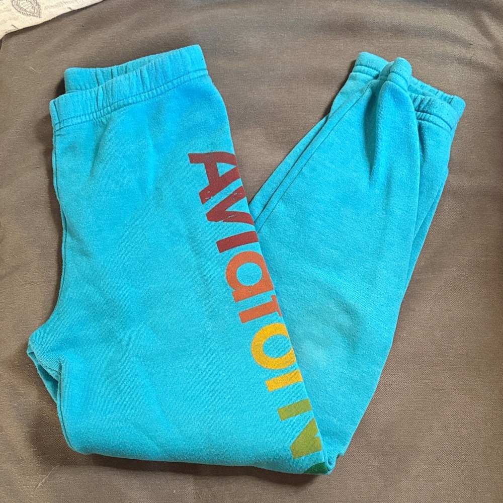Aviator Nation Kids size 14 Turquoise Joggers